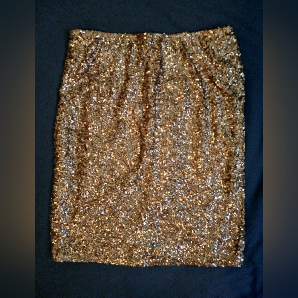 GORGEOUS Gold Sequin Pencil Skirt